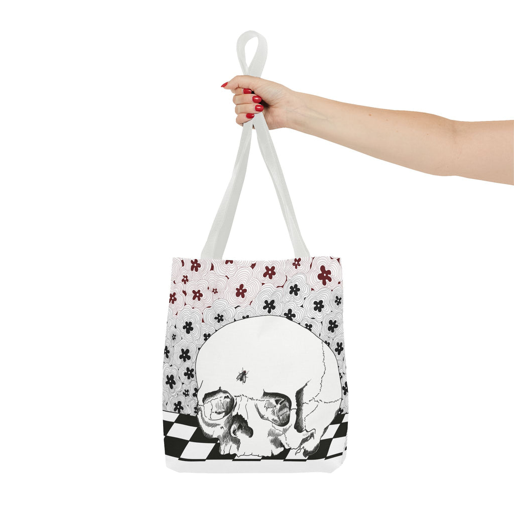 Skull & Floral Tote Bag — Gothic Floral Art All-Over Print